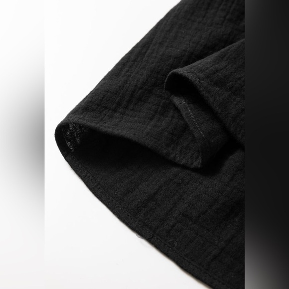 Black Flower Crochet Square Neck Women's Top - Picture 6 of 7